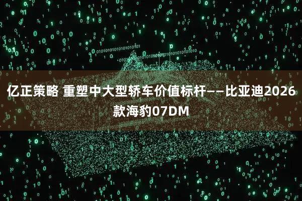 亿正策略 重塑中大型轿车价值标杆——比亚迪2026款海豹07DM